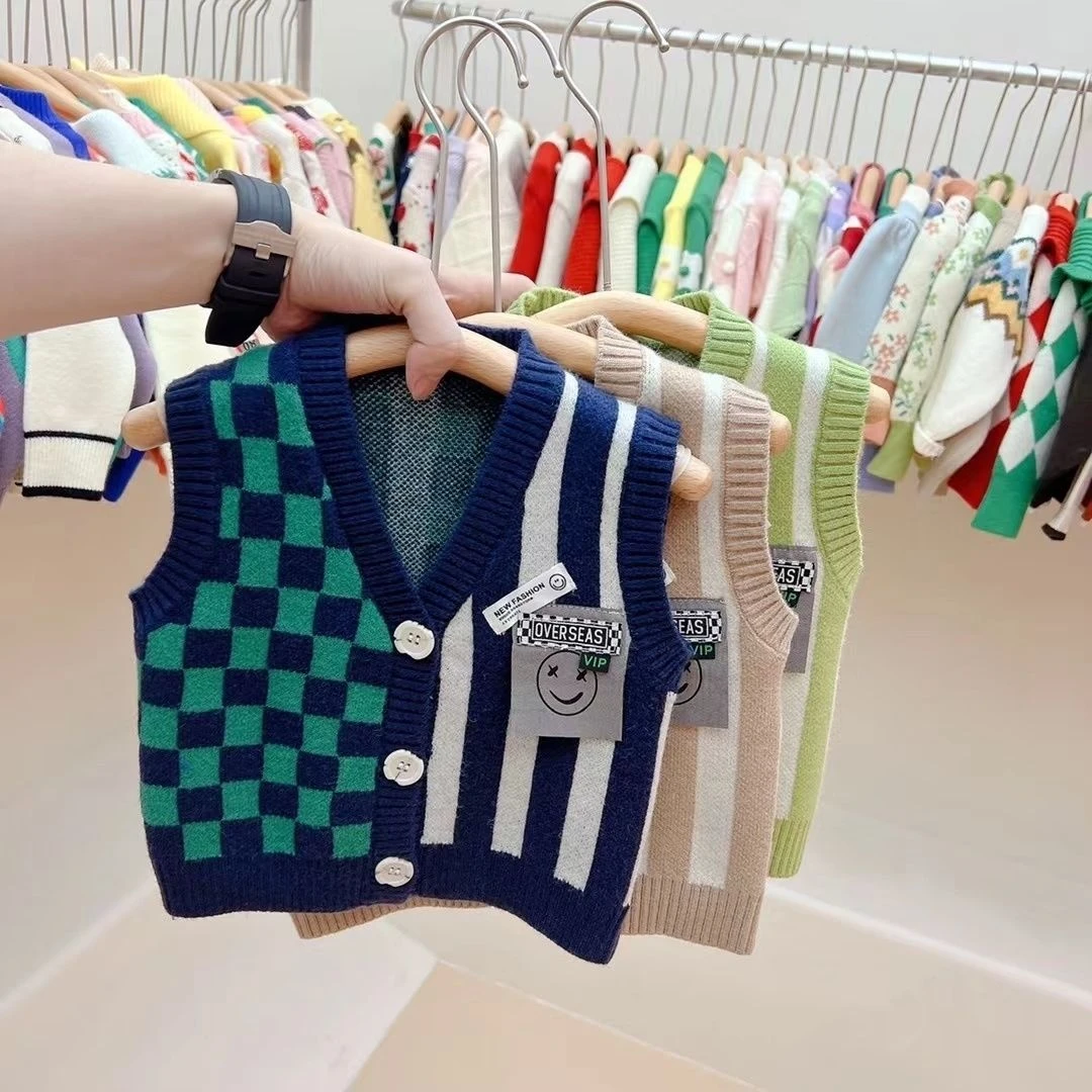 男童毛衣马甲春秋开衫外穿2023新款针织背心儿童秋款小童洋气毛衫