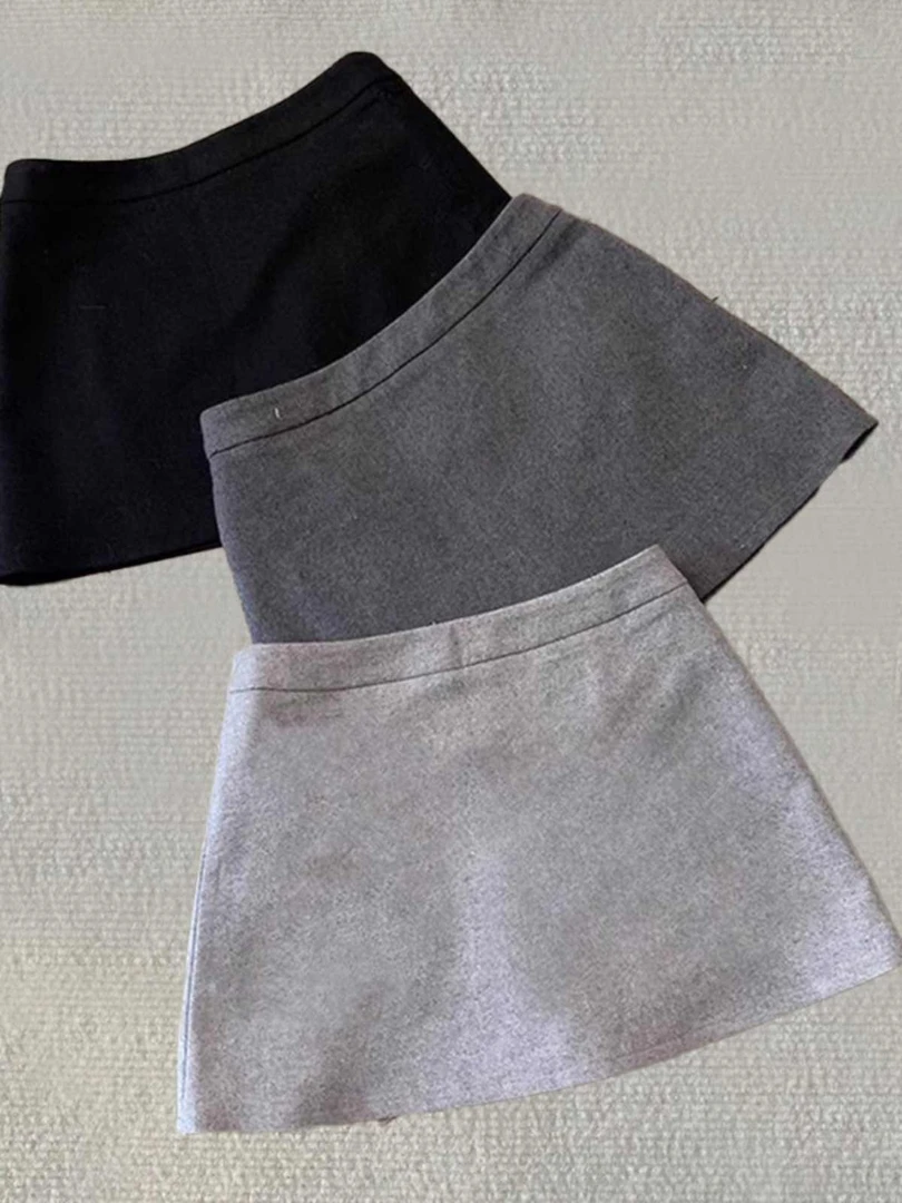 （1158）呢子半身裙辣妹纯欲超短裙小个子高腰显瘦包臀裙子