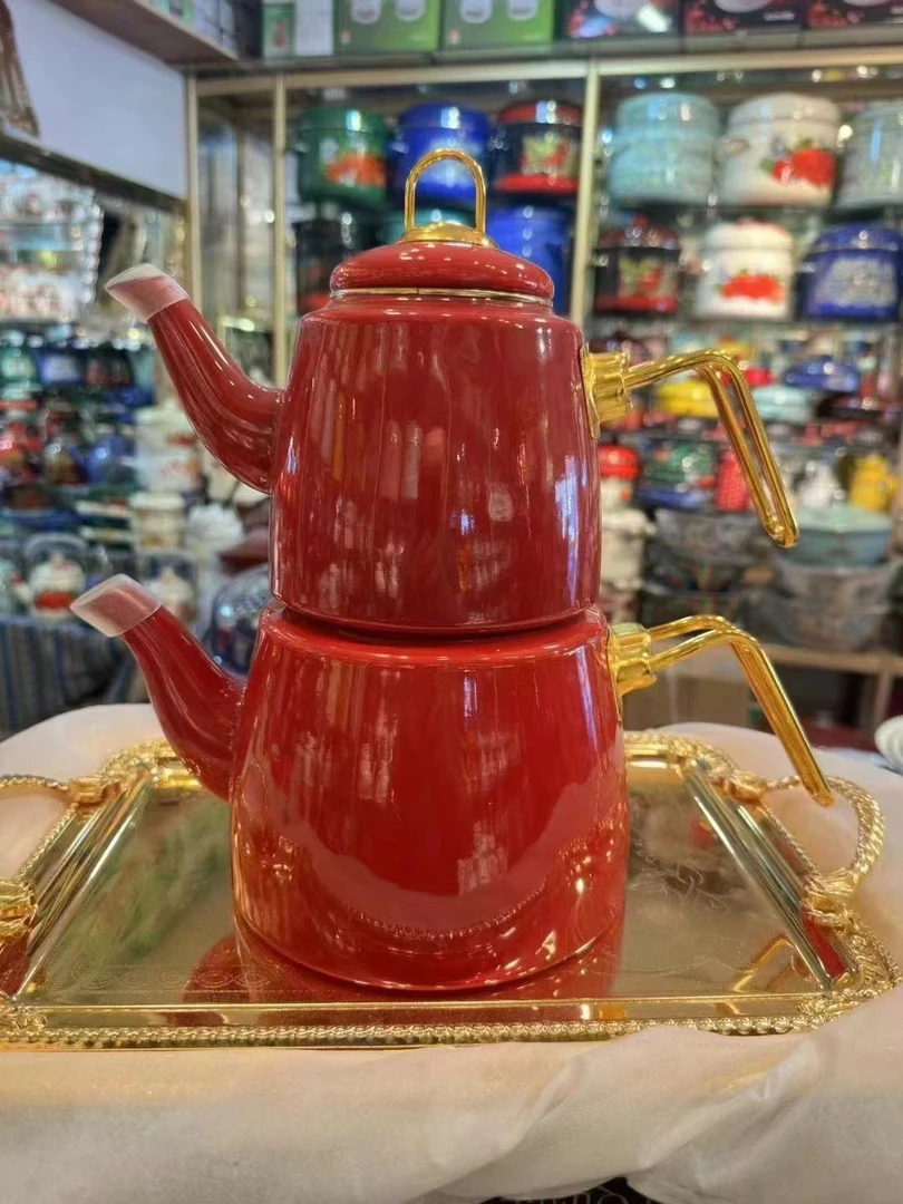 【新疆包邮】西域风情字母搪瓷壶红茶奶茶壶
