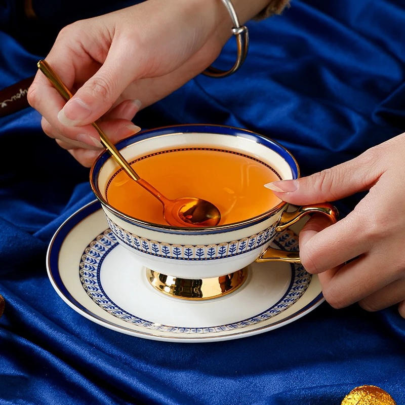 ［新疆包邮］陶瓷复古咖啡杯杯子高档精致家用英式下午茶杯