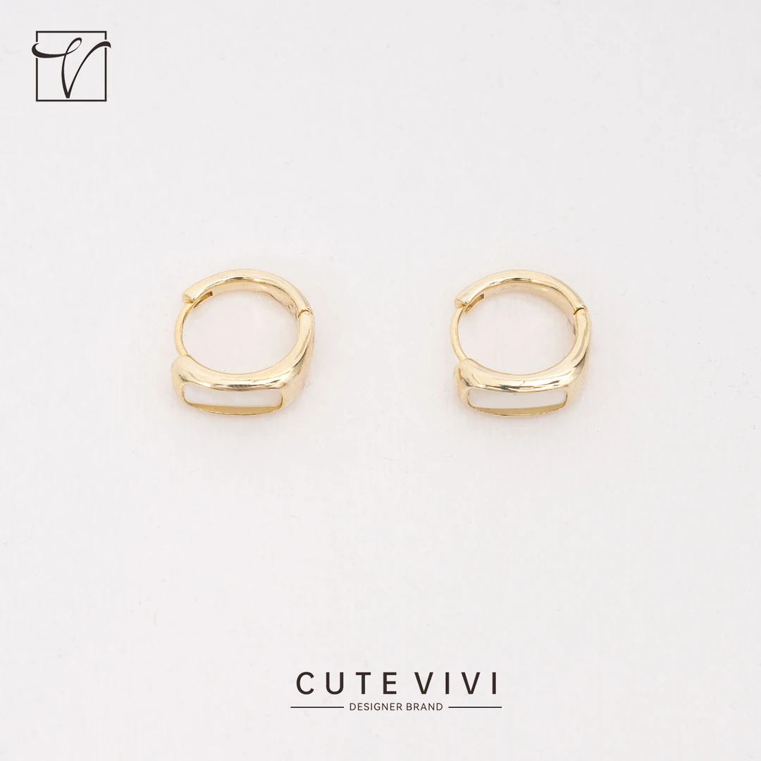 铜合金合成锆石耳饰 经典百搭气质耳环-ZE241-20