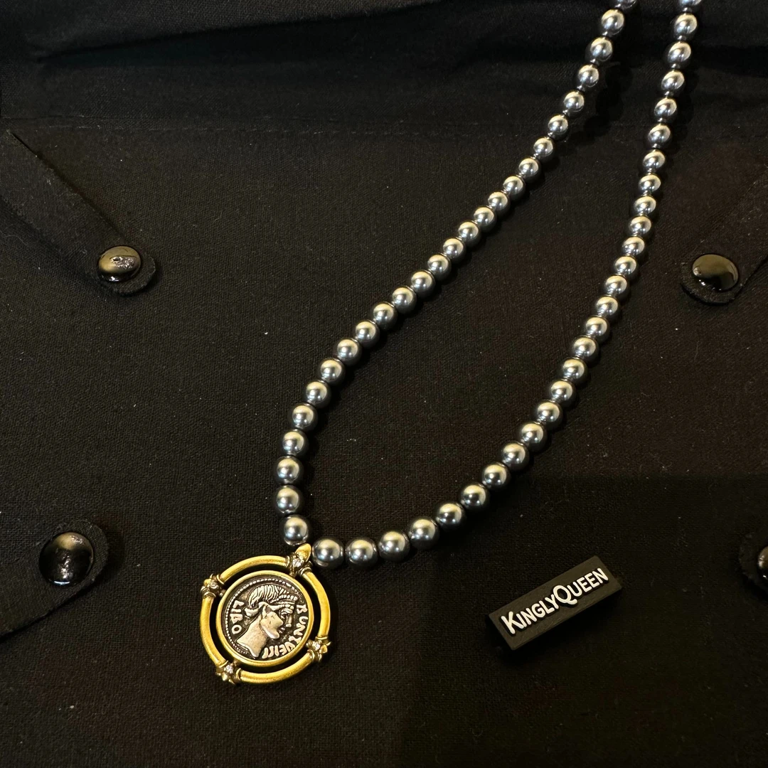 铜合金仿珍珠项链 KQ fashion溪美迪色休闲百搭珠珠项链DMN0600