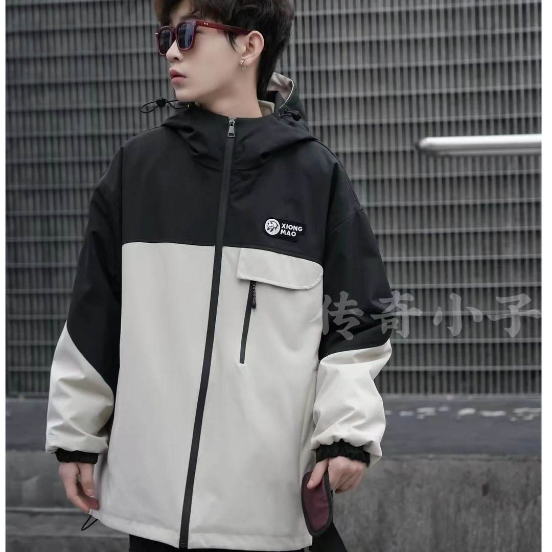 【6612冲锋棉服】新款秋冬季冲锋熊刺绣棉服青少年潮牌百搭