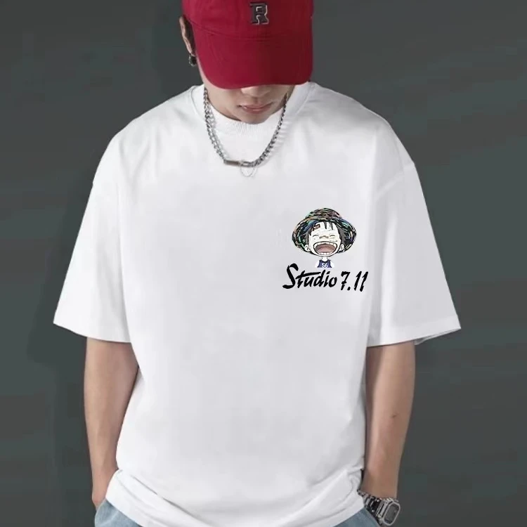 2710【玲姐推荐】2025夏季新款海贼王草帽路飞T恤