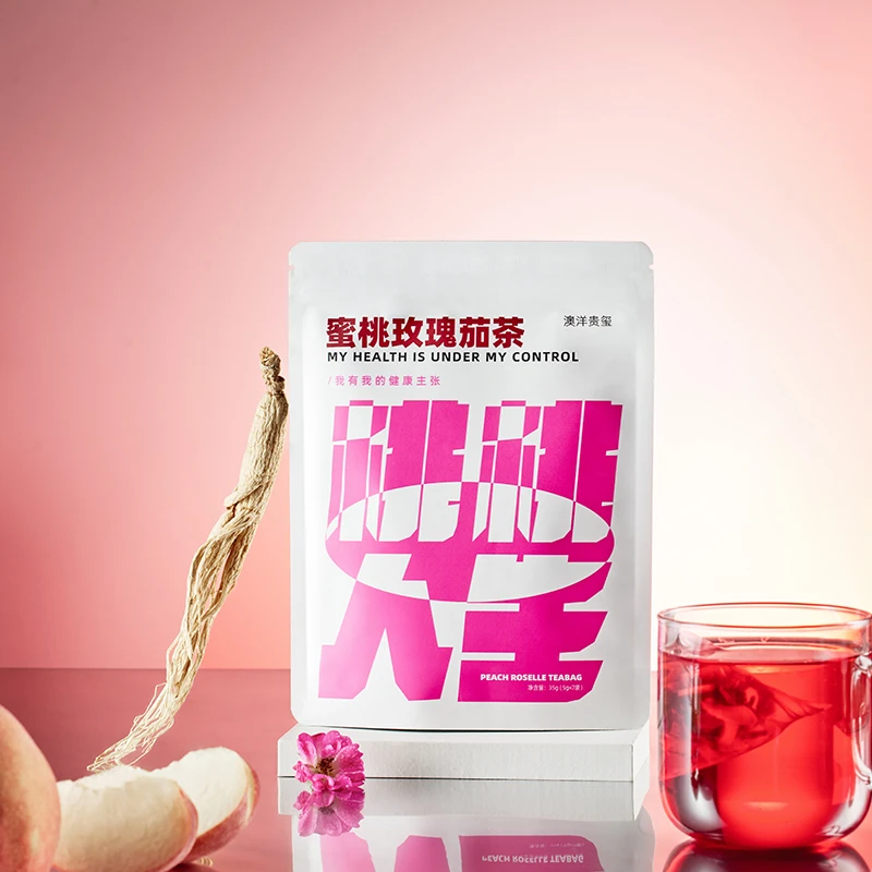 澳洋贵玺蜜桃玫瑰茄茶蜜桃洛神花人参芦根茶水果茶花果花草茶茶包
