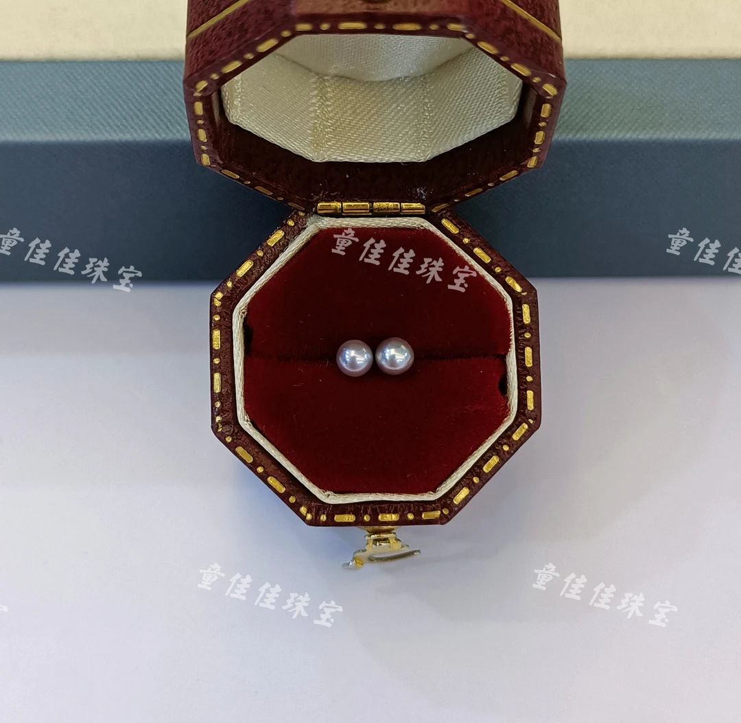 【佳佳耳骨钉】正圆基本无暇 真多麻珍珠耳钉 3-4mm 非基地发货