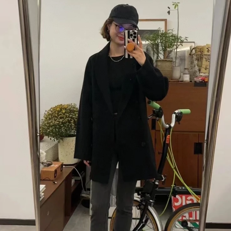 未使用 MaxMara 国现 时尚大气羊毛双排扣大衣 DY0035