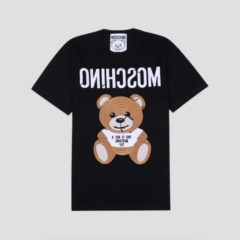 未使用 Moschino/莫斯奇诺 休闲刺绣小熊短袖T恤 TX0107