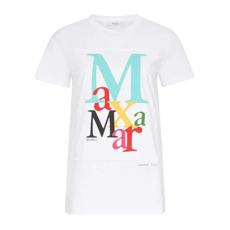 全新未使用 MaxMara 国现  主线 彩色字母印花T恤 HUMOUR