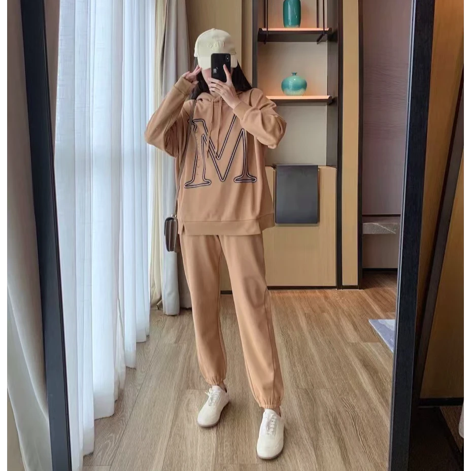 全新未使用 MaxMara 国现 leisure 印花宽松抽绳连帽卫衣 SALICE