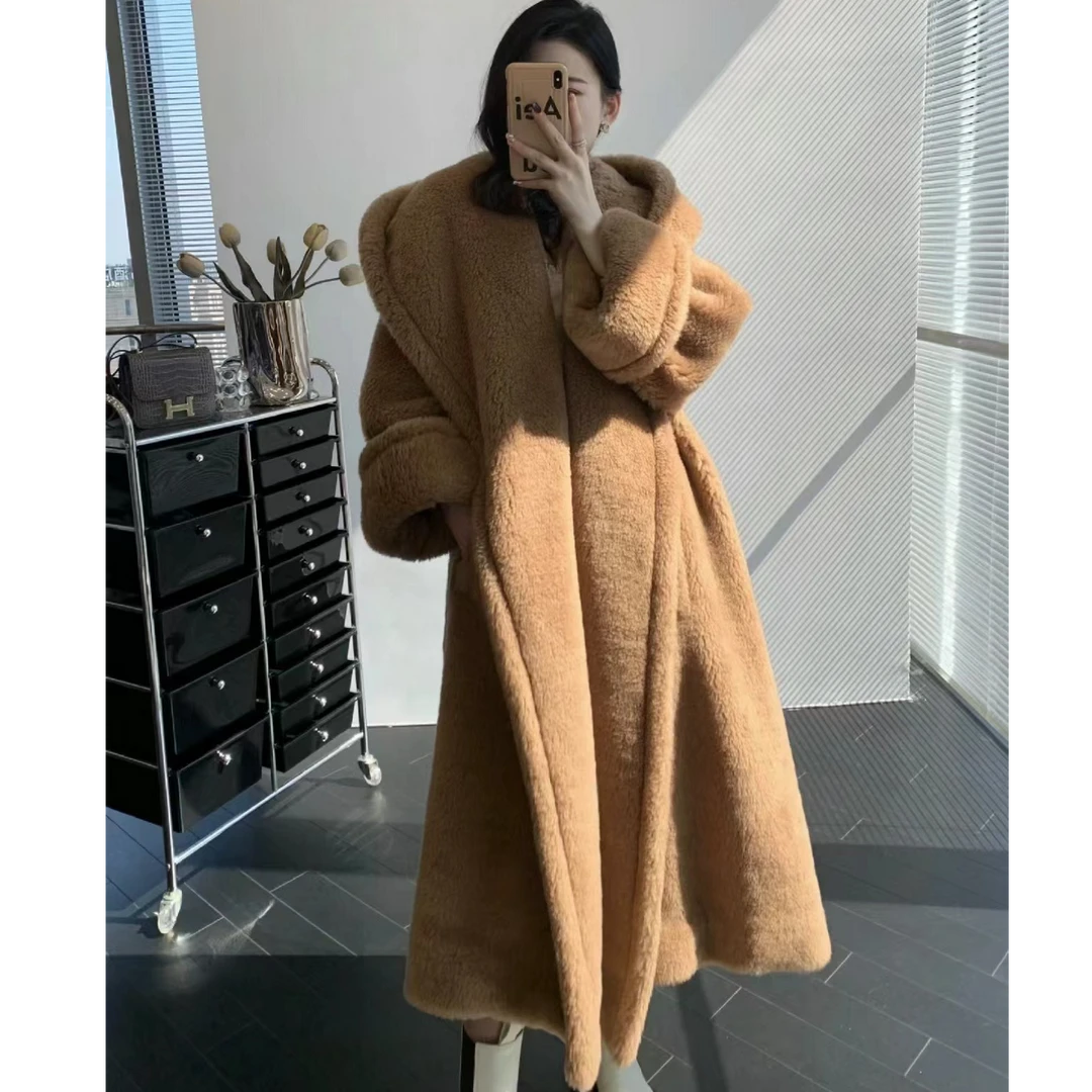 未使用 MaxMara 国现 秀款连帽款泰迪大衣外套 DY0059