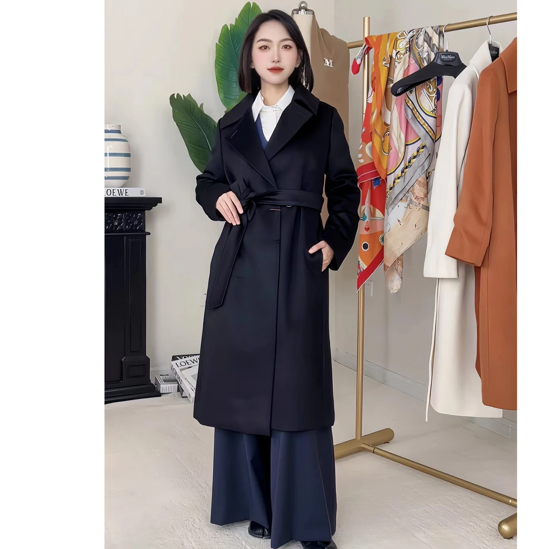 未使用 MaxMara 国现 时尚百搭系腰羊毛气质大衣 DY0044