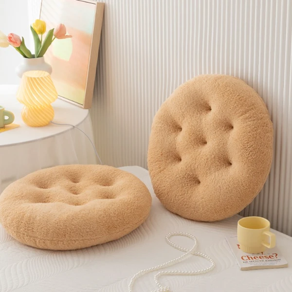 加厚毛绒坐垫圆形纯色办公室汽车久坐地上座椅屁股垫椅垫学生宿舍
