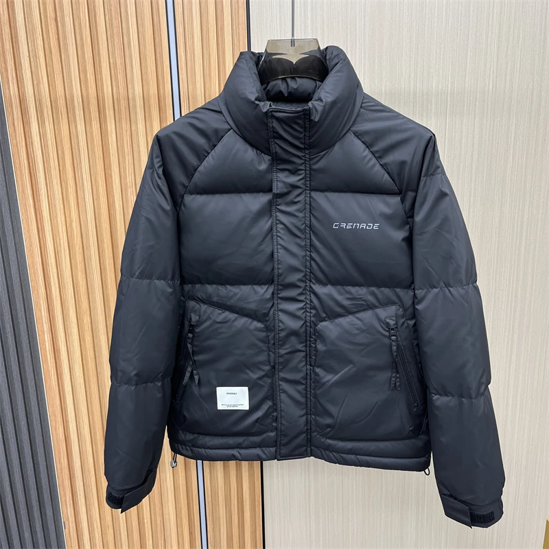 新款男士羽绒韩版潮牌宽松保暖立领工装上衣时尚休闲帅气外套