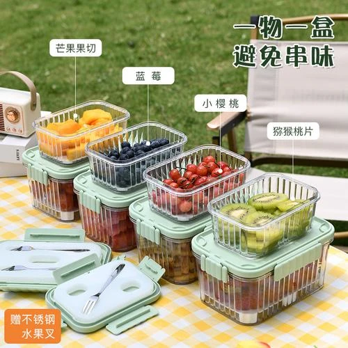 夏日大容量移动小冰箱保鲜盒野餐水果便当盒自带冰盒可拆卸春游