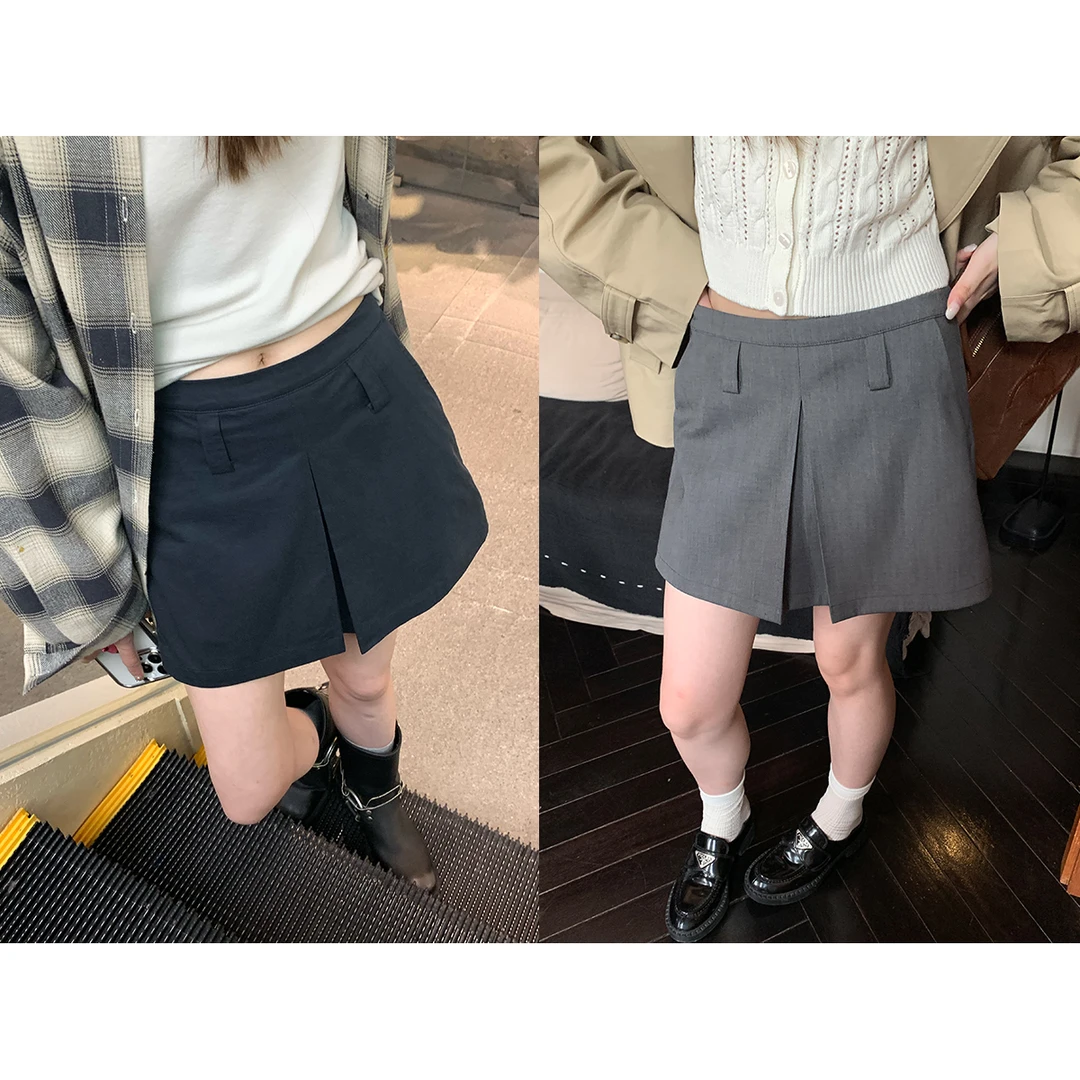 断码捡漏【都市时髦精】显瘦设计感中腰休闲裤裙早起半身裙裤-88