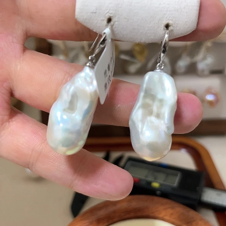 淡水珍珠耳饰合金