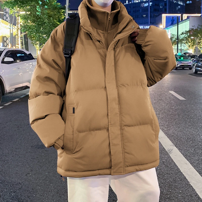 冬季新款棉服男美式休闲加厚保暖外套韩版假两件棉袄男女同款潮