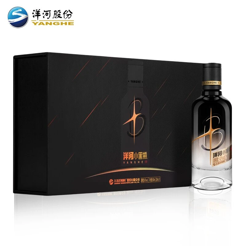 洋河小黑瓶 礼盒装 纯粮陈酿窖池酿造 醇香绵柔型白酒42度100mL