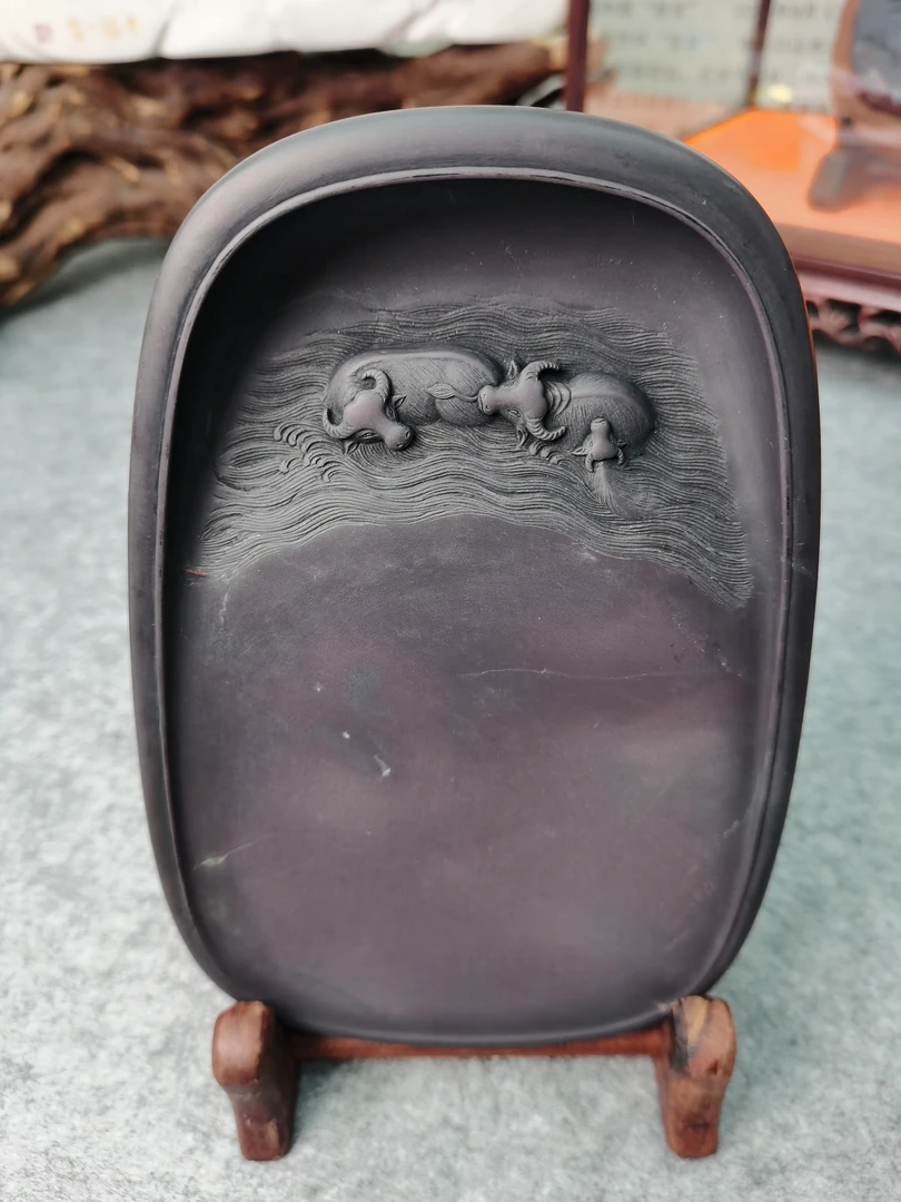 端砚-母子情深砚-坑仔