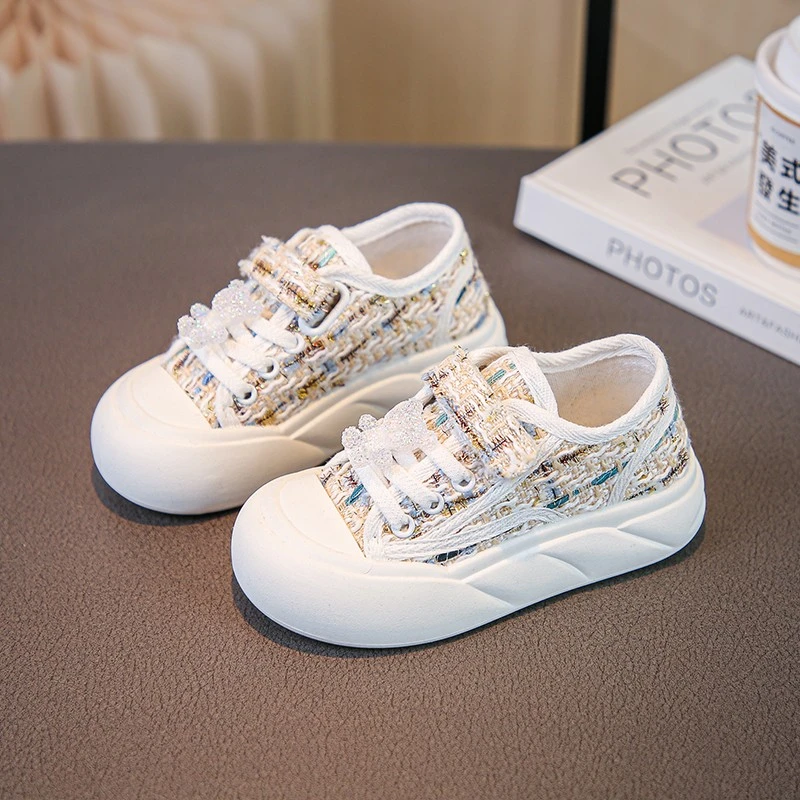 儿童鞋女童帆布2024春夏季新款防滑运动鞋宝宝鞋中大童小香风春款