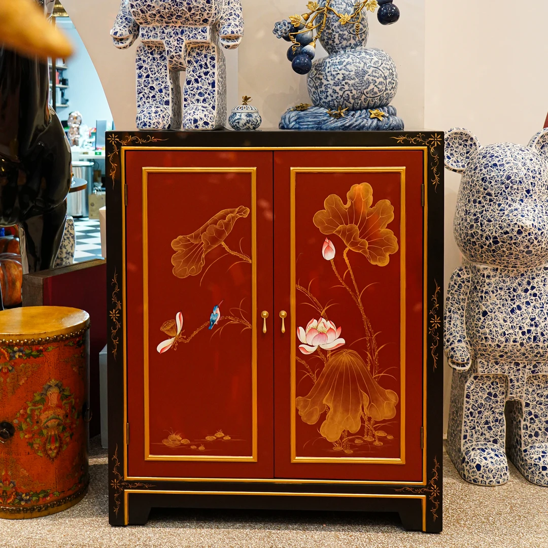 【BENNY本尼家】新中式国风彩绘入户玄关柜家用客厅隔断收纳柜书柜