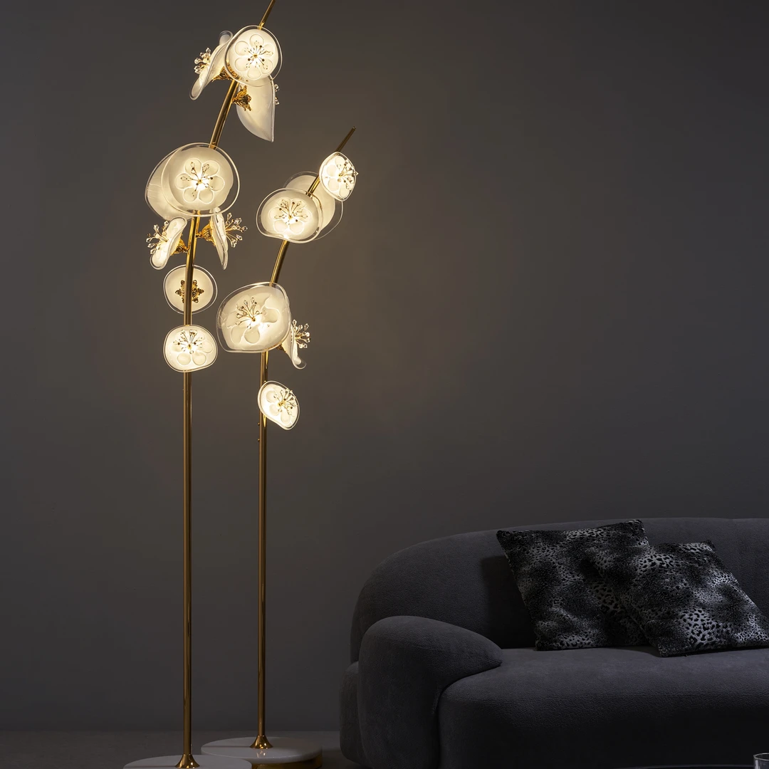 【本尼家】铁艺轻奢高档玻璃水晶落地灯客厅卧室现代装饰床头