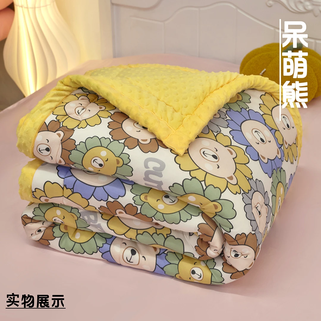 下雪秋冬加厚针织棉豆豆被双人豆豆被单人学生宿舍冬被豆豆绒机洗