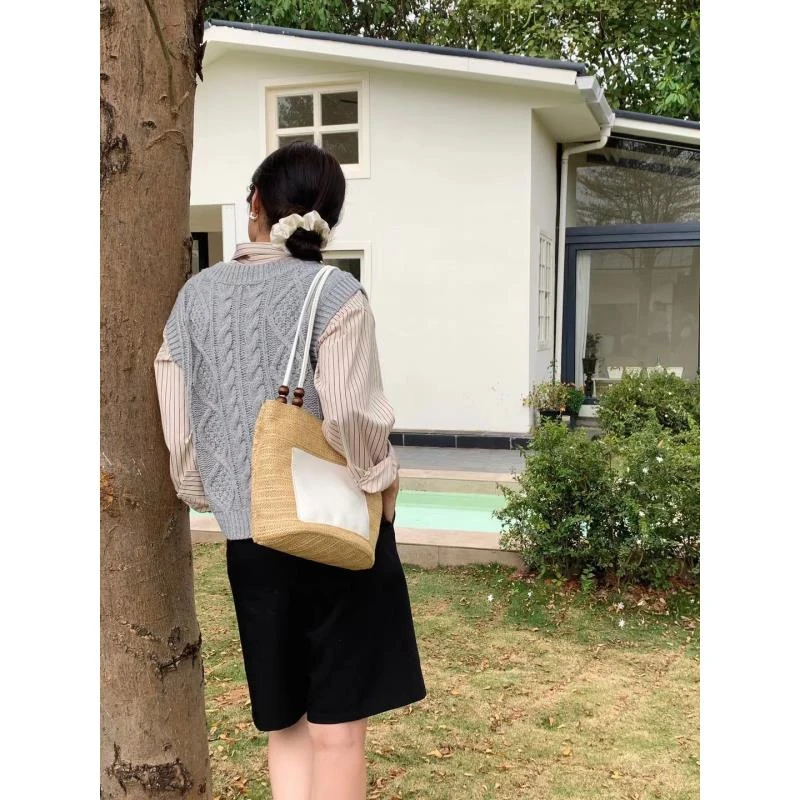 包包@7760 韩系复古文艺编织包