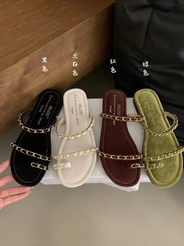 莱宝@B255 法式气质平底拖鞋 7.27