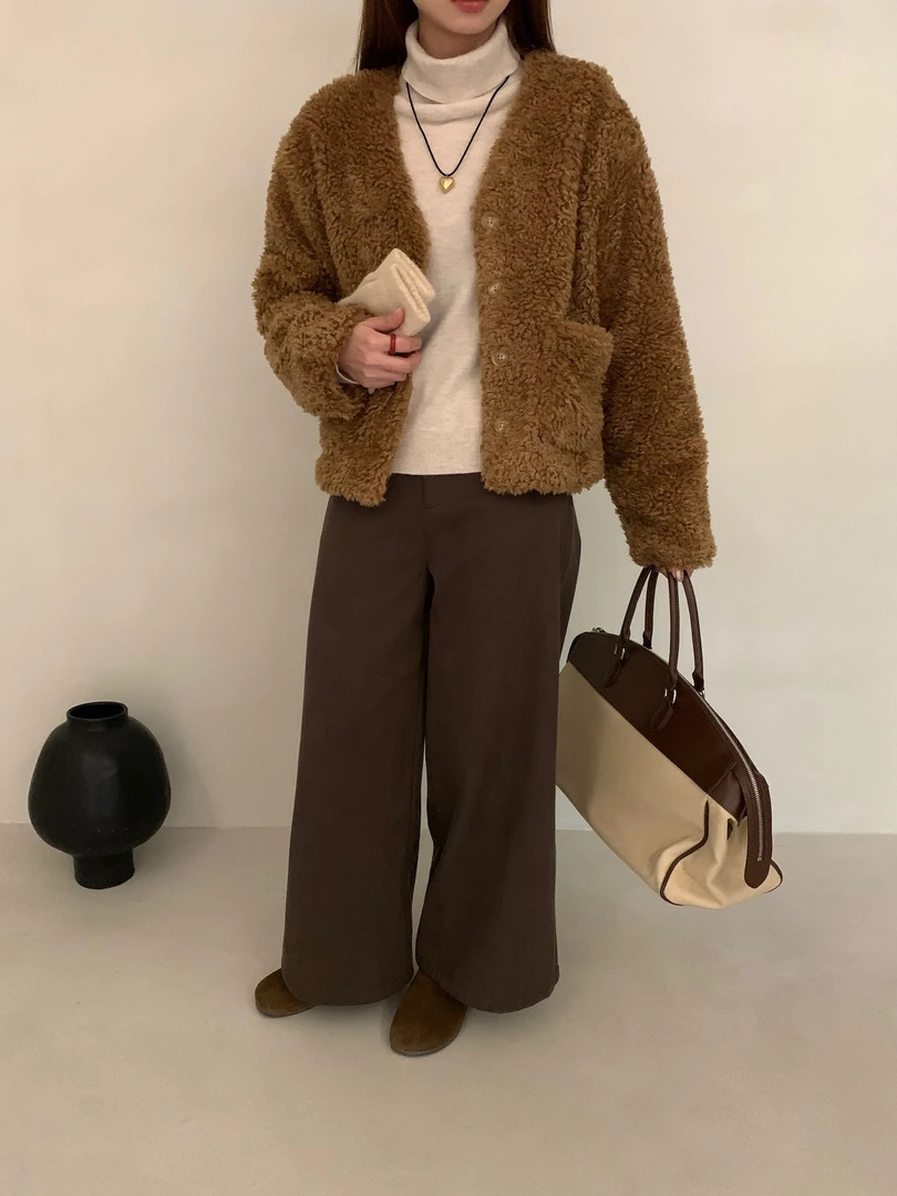 abow@2250 韩系插兜毛毛外套 12-27