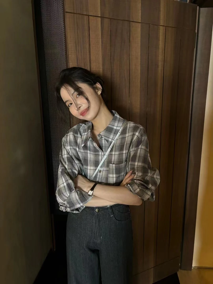 kittin@7670 韩系格子衬衣 10-24