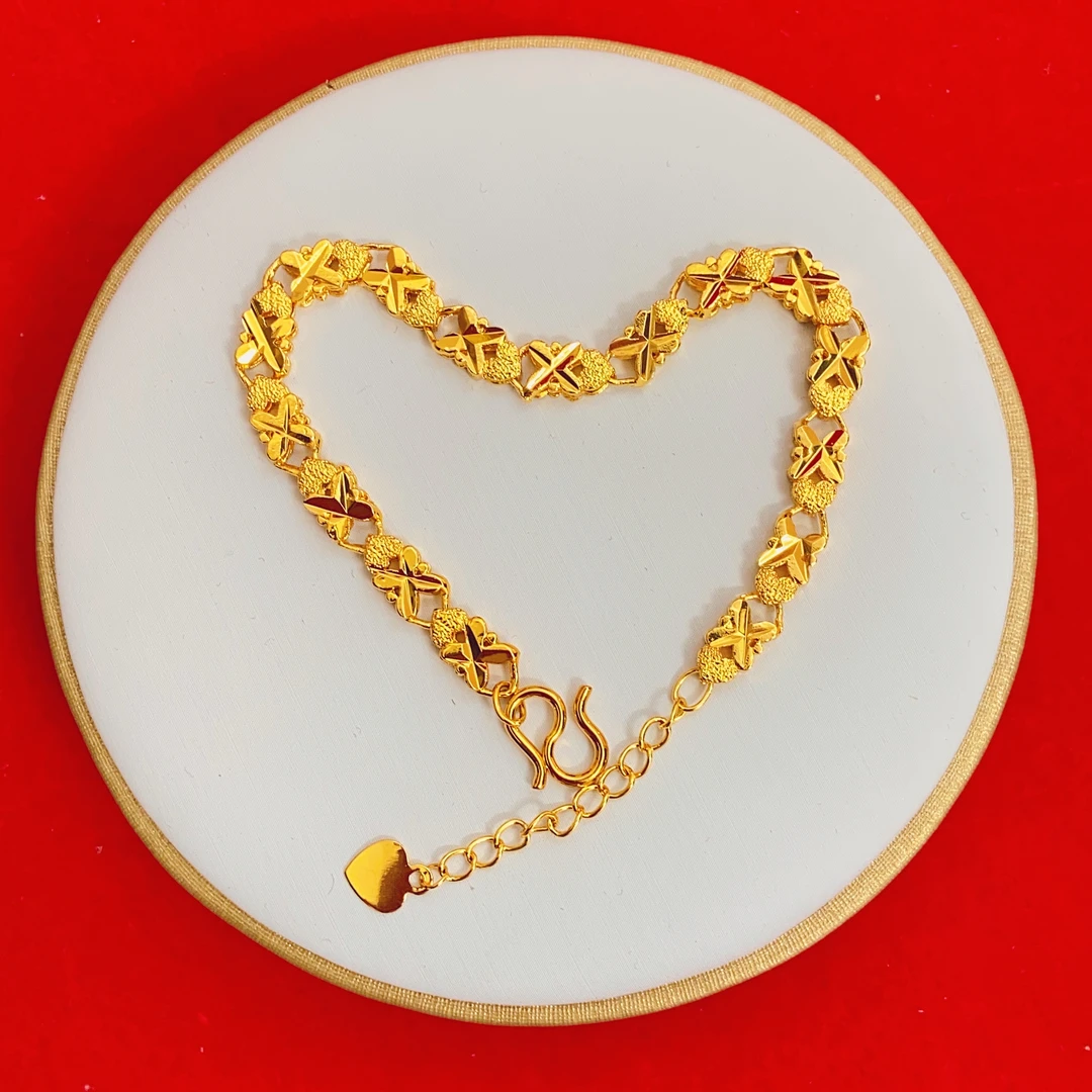 粉丝福利精美时尚百搭女款四叶花手链带延长链