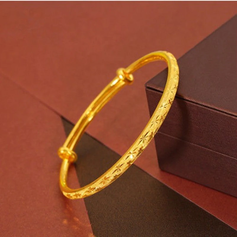 合金手镯 镯子时尚百搭精美金色满天星手镯女款饰品实心伸缩手环