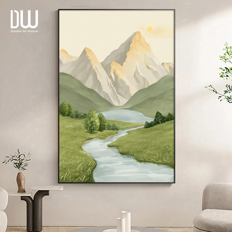 【日照金山】客厅装饰画山水画沙发背景墙落地画入户玄关过道挂画