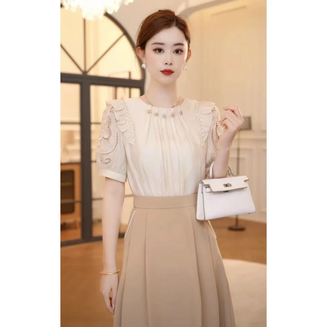 【嘉嘉JIANG】心动约会 原创设计时尚钉珠刺绣衬衫 XJ232A5395#