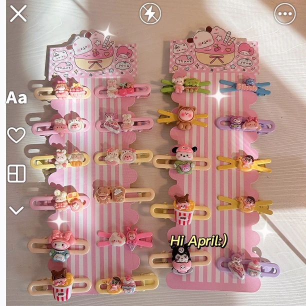 【成品卡通发夹】小卡现场拆单，树脂马卡龙色系发夹/手工DIY发夹