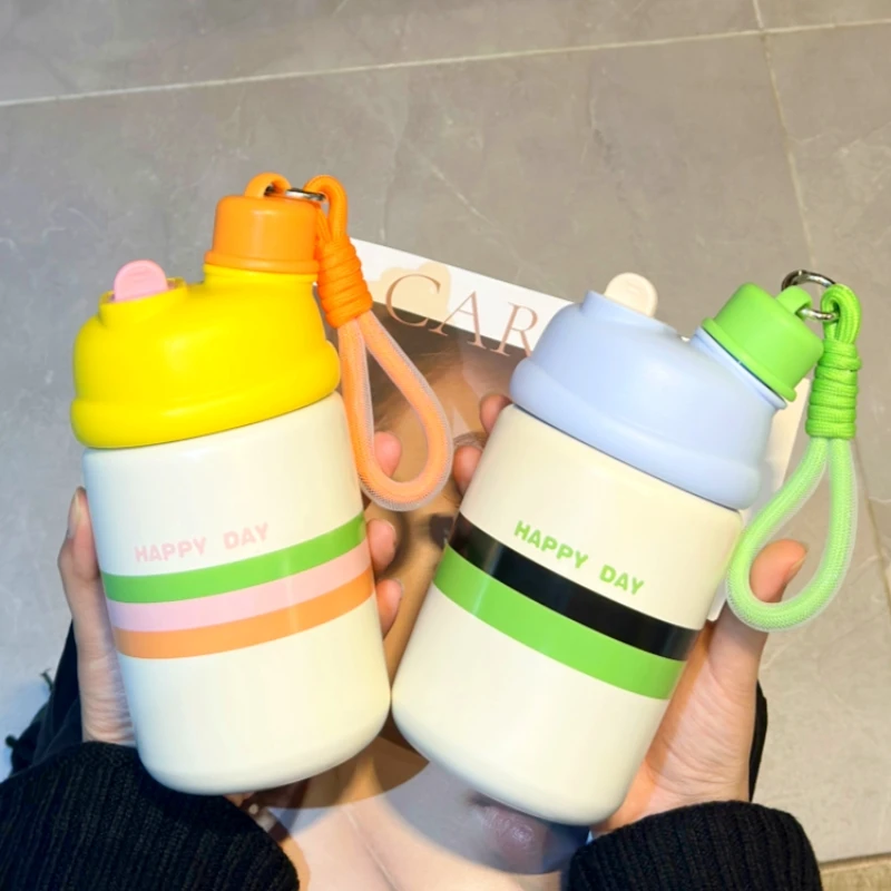 【米米水杯】便携保温杯女316不锈钢简约双饮水杯高颜值随行咖啡杯