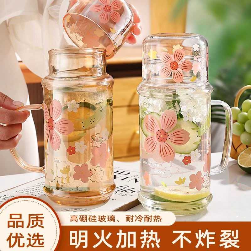 耐热凉水壶玻璃水壶大容量水杯一人饮玻璃杯水壶冬季冷水壶双十一