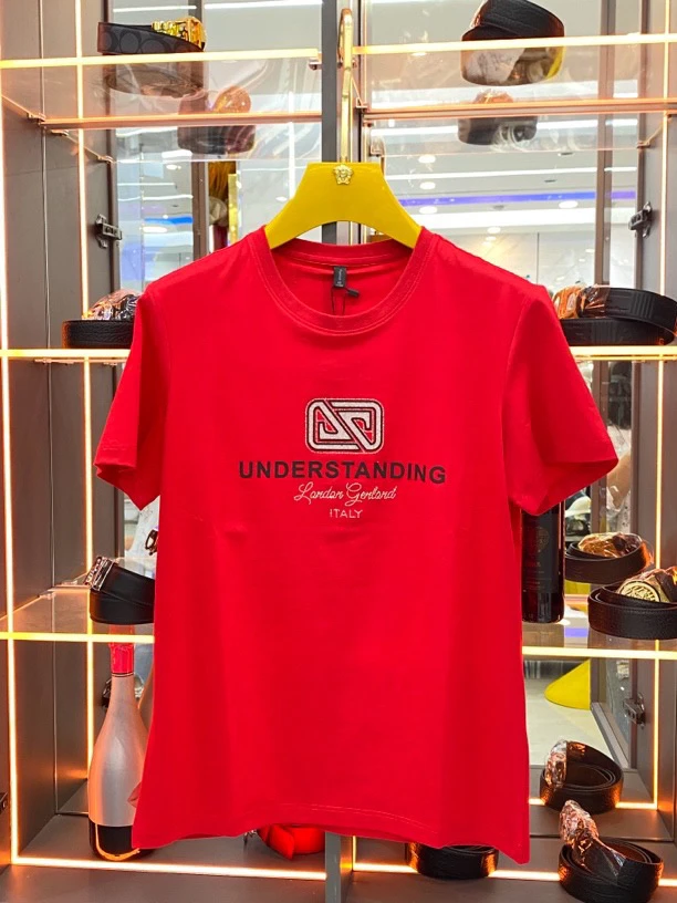 路驰2024夏季新品韩版修身丝光T恤