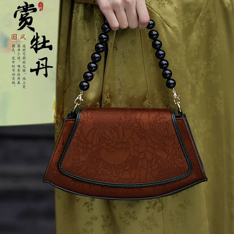 扇形梅竹包包复古国风