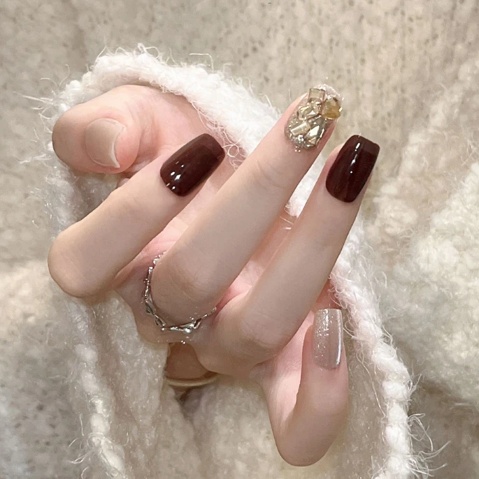 （短款30片）高级穿戴甲指甲贴片显白穿戴甲片可拆卸美甲片气质温柔