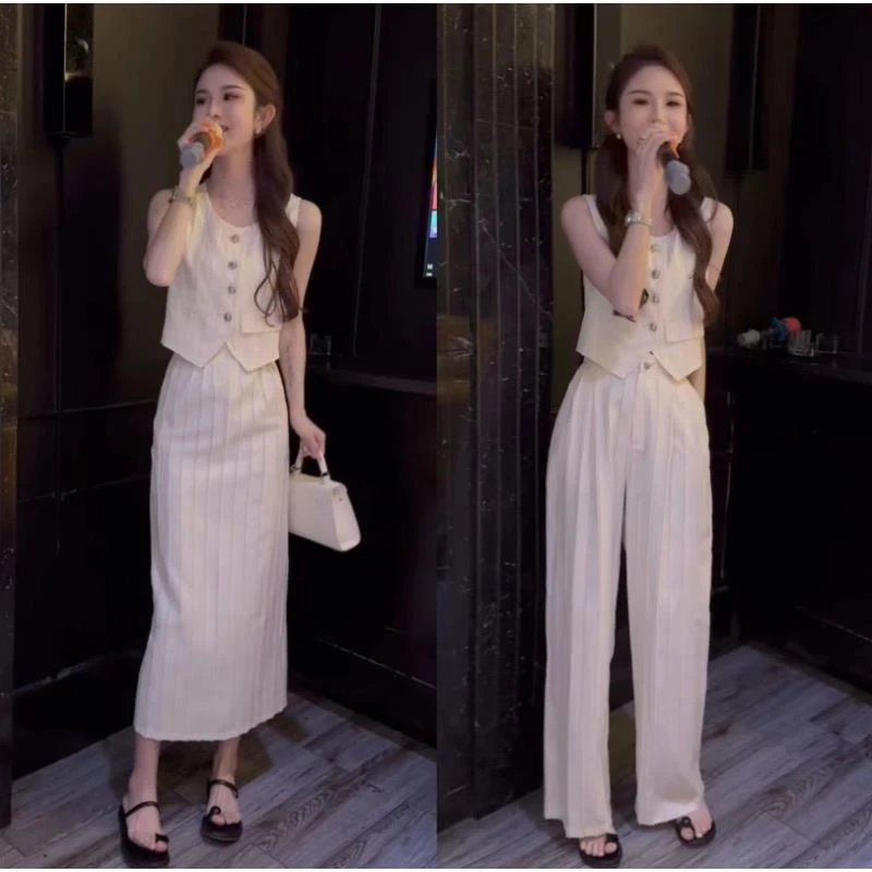夏季新款轻奢气质高级感法式小洋装两件套