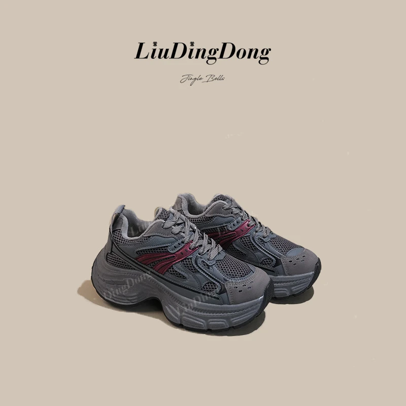 老爹鞋女2024新款时尚百搭网红舒适厚底增高老爹鞋