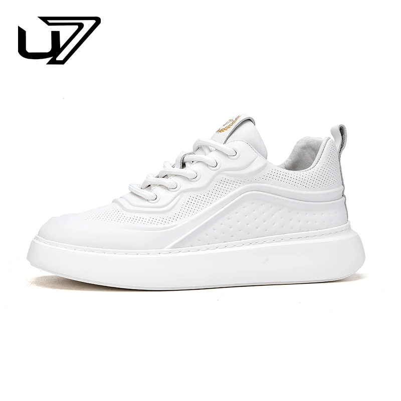 U7品牌男鞋2024年新款百搭时尚休闲小白鞋男厚底增高简约轻便