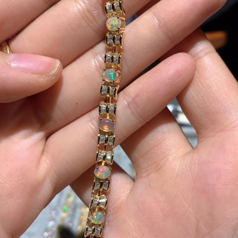 【闪购商品】欧泊手链银S925镶嵌西****面