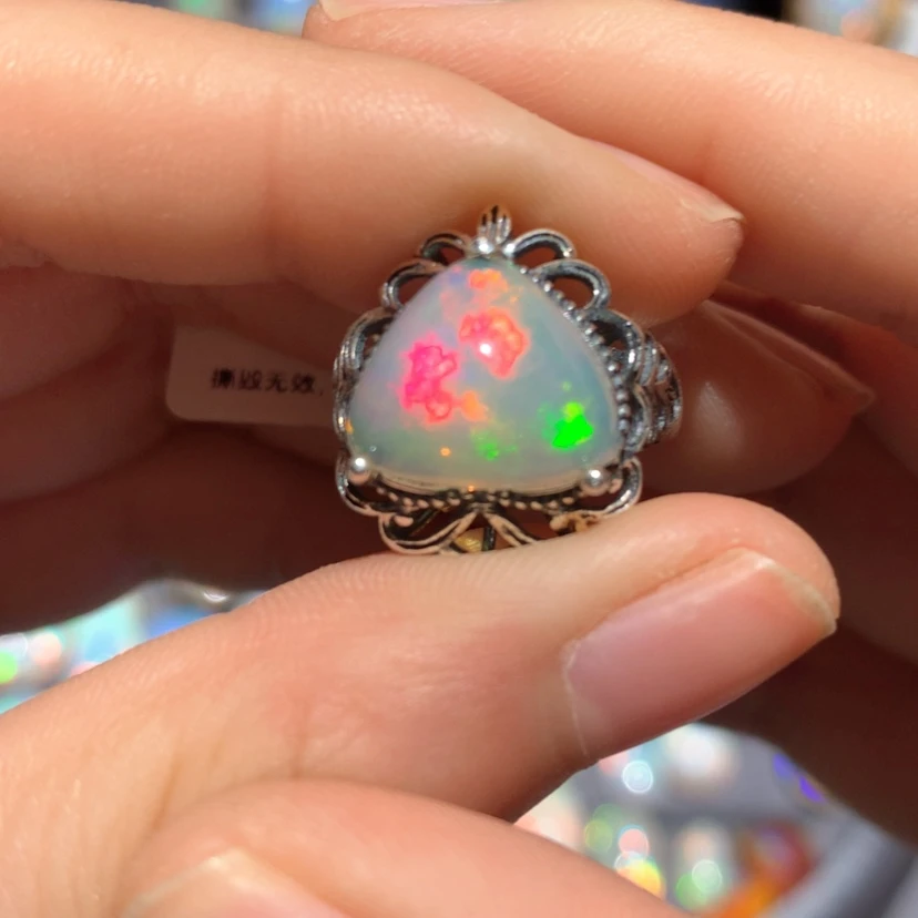 【闪购商品】欧泊戒指银S925镶嵌福***哒