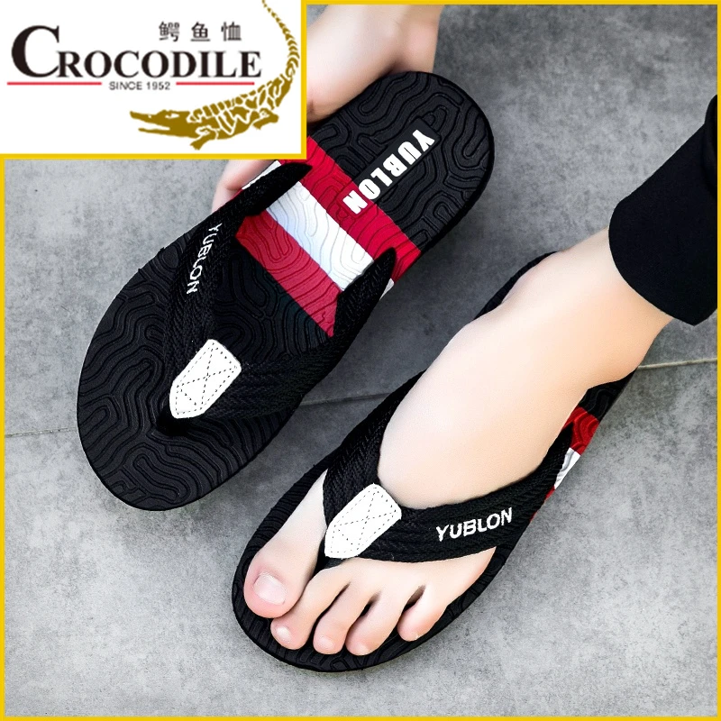 鳄鱼恤凉拖鞋男款2025年夏季外穿轻便人字拖鞋男士潮流拖鞋