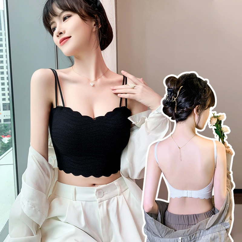依柚无痕薄款大U型隐形美背交叉舒适免穿内衣加高侧比收副乳文胸