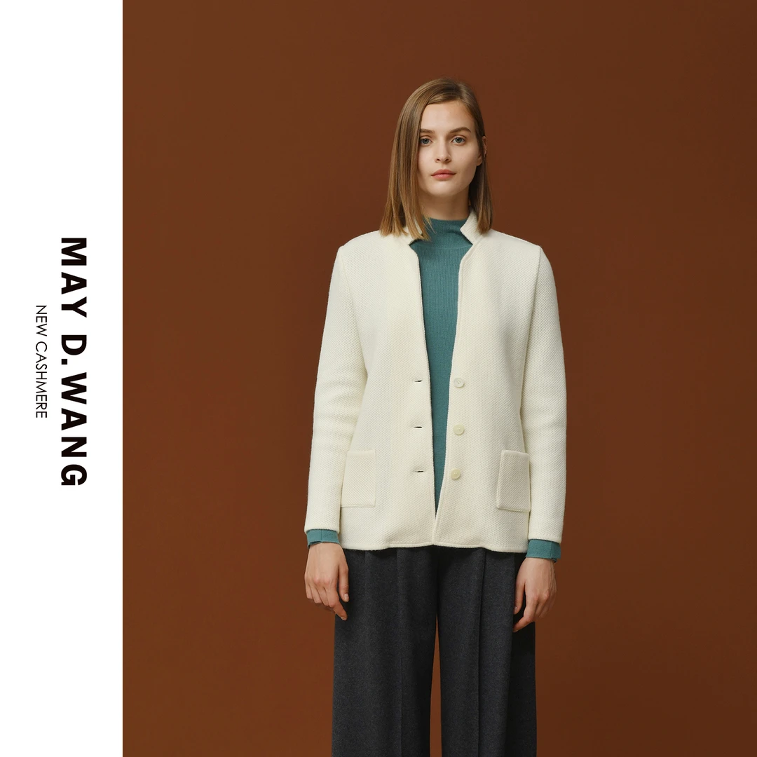 王之造2024秋冬时尚厚款中式立领开衫外套 C3F1015